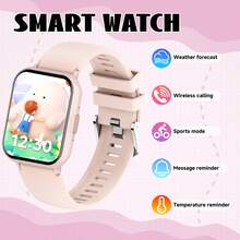 儿童智能手表，无线拨号/通话，多种运动模式，追踪儿童活动数据，消息通知，闹钟，快门控制，可自定义表盘和壁纸，男女童皆宜，兼容安卓和iOS手机，生日、暑假、新年、圣诞节的理想礼物