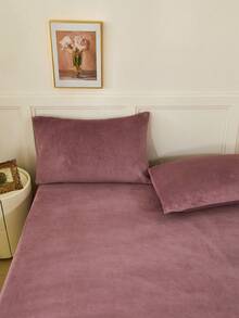 2 Stücke/Set staubiges Rosa super weiche Samt warme flauschige einfarbige Kissenbezüge aus Kristall-Fleece, kuschelig, leicht, mit Umschlagverschluss, einfarbig, Bett Kissenbezug, für Schlafzimmer, Studentenwohnheim, Bettwäsche, Einzelbett, Queensize, Kingsize