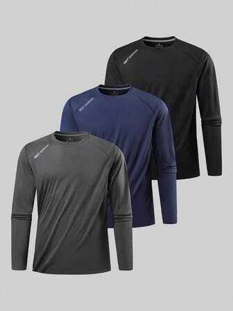 Herr Tunn Kompression Långärmad Tränings-T-shirt, Fukttransporterande, Andningsbar, Lämplig för Löpning, Träning, Höst