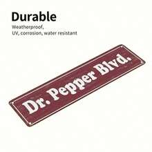 16x4 Inch Dr. Pepper Blvd Metal Wall Art Sign, UV High Definition Printing, Indoor/Outdoor Decorative Plaque, Suitable For Daily And Holiday Decor