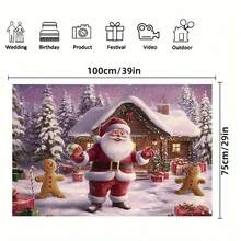 لافتة خلفية تصوير عيد الميلاد المجيد، مصنوعة من البوليستر، تتميز بمشاهد الثلج وسانتا كلوز ورجال الزنجبيل وأنماط هدايا عيد الميلاد، مصنوعة بعناية وقوية، سهلة التعليق، مثالية لديكور جدران المنزل في فصل الشتاء وليلة رأس السنة، متعددة الاستخدامات، مثالية كلافتة لحفلة عيد الميلاد.
