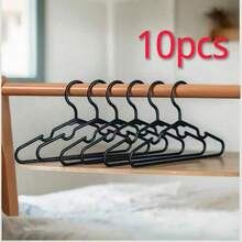 10pcs Plastic Hangers, Non-Slip Plastic Clothes Hangers, Plastic Wardrobe Hangers, Interconnectable Plastic Hangers For Closet, Multi-Functional Plastic Clothes Hangers, Durable Plastic Hangers - Multicolor - View 10