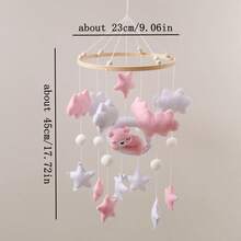 Handmade Baby Sheep & Star & Moon Bed Bell, Baby Mobile Crib, Cute Animal Shaped Toys, Educational, Improve Hand-Eye Coordination, Prevent Myopia, Nursery Room Decor, Mixed Colors, Newborn Rattle Toys, Best Gift For Parent-Child Interaction, Birthday, Christmas