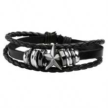 سوار جلد بنكي - سوار معصم جلدي جوثي مزين بمسامير معدنية - إكسسوارات روك بانك من الثمانينات للرجال والنساء (1/3/4 قطع)