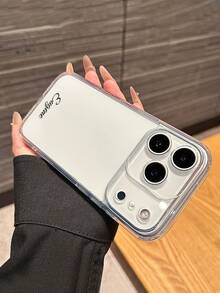 1pc Customizable Personalized Family Friend Couple Kids Children Different Name Transparent Glitter Phone Case Compatible With IPhone 11/12/13/14/15/16/16Pro/16Plus/16ProMax Models - Clear - View 4