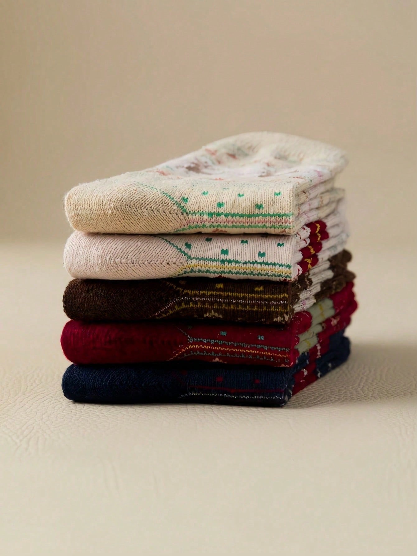 5 أزواج من جوارب صوفية مبطنة بالفليس للنساء للخريف...