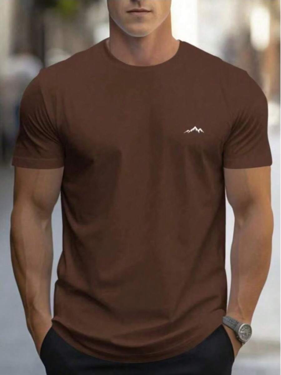 Everest Men's Casual T-Shirt - Óxido marrón - Ver 1