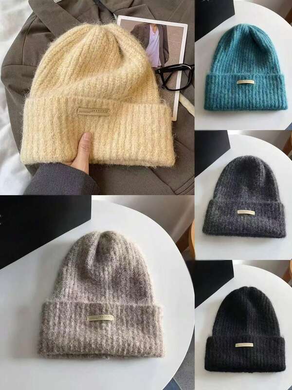 1 gorro de malha unissex, proteção auricular quente, ajuste solto, adequado para homens e mulheres, inverno