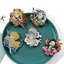 "Personalized Cartoon Anime  Brooch, Kamado Tanjiro & Nezuko Kawaii Pin, Fashionable Bag Decoration Pendant, Perfect For Daily Wear & Gifts" - Nhiều màu - Xem 6