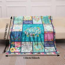 Best Friend Friendship Throw Blanket - With Inspirational Quotes & Floral Patterns - Soft Flannel All-Season Cozy Gift, Machine Washable For Bedroom, Living Room, Sofa - Perfect For Friends, Besties, Couples, Best Friend Gifts, Bedroom Accessory, Vibrant Pattern, Durable Comfort - White - View 4