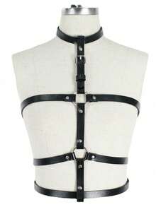 1 pieza Accesorio de Renacimiento para mujer Moda oscura sexy Estilo halter de PU Tirantes, Adecuado para fiesta de Halloween, uso diario, reuniones, compras