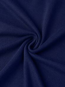 Men V-Neck Sweater, Ribbed Knit Pullover, Fall/Winter, Long Sleeve Top - Navy Blue - View 7