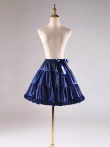 1 件女式洛丽塔风格衬裙，多色云朵设计，蓬松半衬裙带蕾丝，糖果云，柔软网眼带蝴蝶结绳，适合婚礼、派对、角色扮演、舞蹈表演秋季女士服装 - 多色 - 查看 23