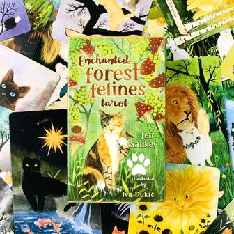 High-Quality Cat-Themed Tarot Card Set, Including 78 Standard Cards With Illustrations Inspired By The Forest, Suitable For Adult Collectors And Enthusiasts.