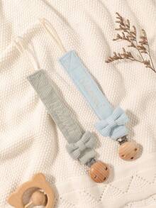 2pcs Personalized Embroidery Name Baby Pacifier Clip Cute Polka Dot Print Customized Patterns For Boys And Girls, Custom Baby Pacifier Clip Universal Soothing Clip, Suitable For Halloween, Baptism, Thanksgiving, Christmas Gifts Baby Shower Family Decorations Gifts ,Travel Organizer - 彩色 - 查看 8
