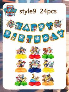 Paw Patrol 6/13/19件套汪汪队立大功主题生日快乐横幅、螺旋气球、派对装饰、追逐旗悬挂螺旋装饰、派对氛围装饰、完美派对装饰、家居装饰、完美房间装饰、圣诞节和情人节礼物、生日庆祝的理想朋友礼物、纪念品、女士礼物、可爱美学、情人节、礼物、装饰品、家居装饰、情人节礼物 - 彩色 - 查看 18