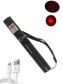 Długopis laserowy ładowany przez USB w kolorze zielonym/czerwonym/fioletowym - ergonomiczny uchwyt, przenośna konstrukcja, odpowiedni do demonstracji, użytku na zewnątrz, w biurze i w klasie - w zestawie bateria polimerowa na nadgarstek, wysokiej jakości soczewka optyczna, prosty kształt długopisu