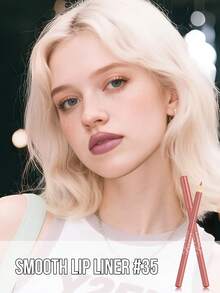 Misslyn Smooth Lip Liner Pencil, Long-Lasting Color, Intense Lip Color, Glides On Smoothly, Lip Liner, Natural Makeup Effect, High Color Payoff, Soft Pencil Core, Long-Lasting Smooth, Ultra-Matte Lip Liner Pencil, Brand Cosmetics, Facial Makeup Products, Suitable For Women And Girls, Winter Essential, Y2K Style, Fashion Versatile, Great Birthday Gift, Valentine's Day Gift, Party Essential, New Year Gift, Best Colors, Cruelty-Free And Vegan - #35 - View 3