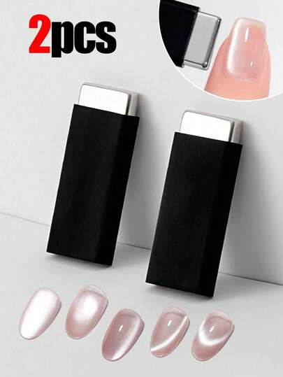 2/1pc 升级强力猫眼磁铁，加厚矩形防掉落多用途磁棒，美甲专用工具，初学者易于操作，美甲配件工具