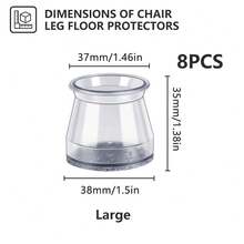 4/8/20 件透明椅腿地板保护垫 - 消除地板噪音，防止椅套刮伤，滑动顺畅 - 家具垫，家具滑块采用灰色软毛毡制成，保护地板和桌椅腿，适用于厨房、客厅、卧室、餐厅（圆形、矩形）