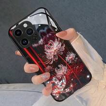 Crystal Red Spider Lily Pattern Phone Case  For IP 17 17AIR 17PRO 17PROMAX 16Promax 16Pro 16Plus 16 15Promax 15Pro 15Plus 15 14Promax 14Pro 14 13Promax 13Pro 13 12Promax 12Pro 12 11Promax 11Pro 11,  Galaxy S22 S23plus S24ultra S24FE S25plus S25  S21 S20FE S20plus S10e S10plus   Note20 Ultra   Note9 A71 A56 A55 A54 A53 A52 A51 A36 A35 A34  A32 A26 A25 A24 A23 A16 A15 A14 A06 A05S A05 A03S Fashionable Black Slim Glass Back Cover - 黑色 - 查看 4