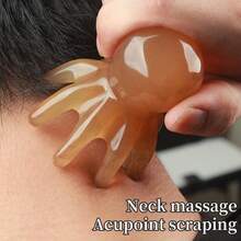 1 件大号章鱼发刷，多功能 8 触手按摩梳，适用于头皮、颈部、背部和全身，由树脂材料制成 - 彩色 - 查看 5