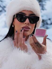 1 Pair Women's Oval Cat Eye Small Frame Fashion Fashion Glasses, Suitable For All Seasons, Ideal For Vacation, Travel, Beach, Outdoor Street Photography, Concave Design, Matching Ins-Style Outfits, Perfect Eyewear Accessory - Black - View 2