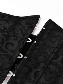 Women's Lace-Up Bodysuit, Waist Cincher - Black - View 6