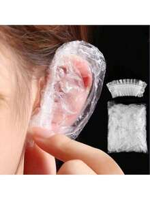 100/200个一次性耳罩，防水，适用于染色、淋浴、沐浴、美容、洗发，防止水进入耳孔 - 彩色 - 查看 2