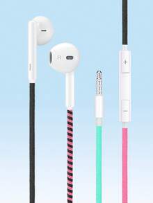 1 pieza Auriculares intraurales trenzados hechos a mano - Rosa - Ver 2