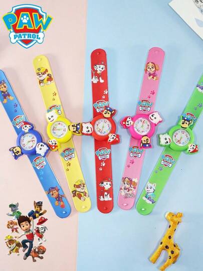 Paw Patrol 青少年手表，趣味手环手表，旋转设计，硅胶手环青少年电子手表，多种颜色可选，青少年礼物