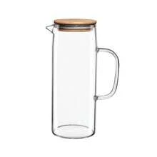 Glass Jar With Bamboo Lid 1L Airtight Juice Water Tea Borosilicate Promotion! - Trong sáng - Xem 9