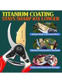 EnduroPRO Ergonomic Bypass Pruners - Professional Titanium Garden Shears - Heavy Duty Hand Pruning Scissor, Tree Trimmer, Gardening, Branch, Hedge, Shrub Bush Clippers - EnduroPRO - View 3