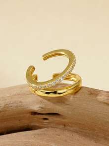 Einzigartige, modische 925er Sterlingsilber Ohrmanchettenohrringe mit doppelter Zirkonia-Lage, stapelbar für den täglichen Tragegebrauch von Frauen