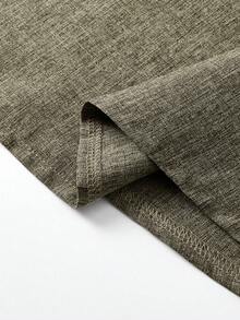 EARO 女士高腰修身灰色百搭优雅宽松日常通勤休闲设计松紧腰可调节腰带 A 字裙 - 綠色 - 查看 5