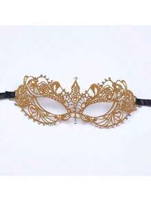 Ball Mask, Black, Silver, Gold Lace And Diamond Mask, Half Face Women's Makeup Ball Party Mask For Film And Television - Multicolor - View 2