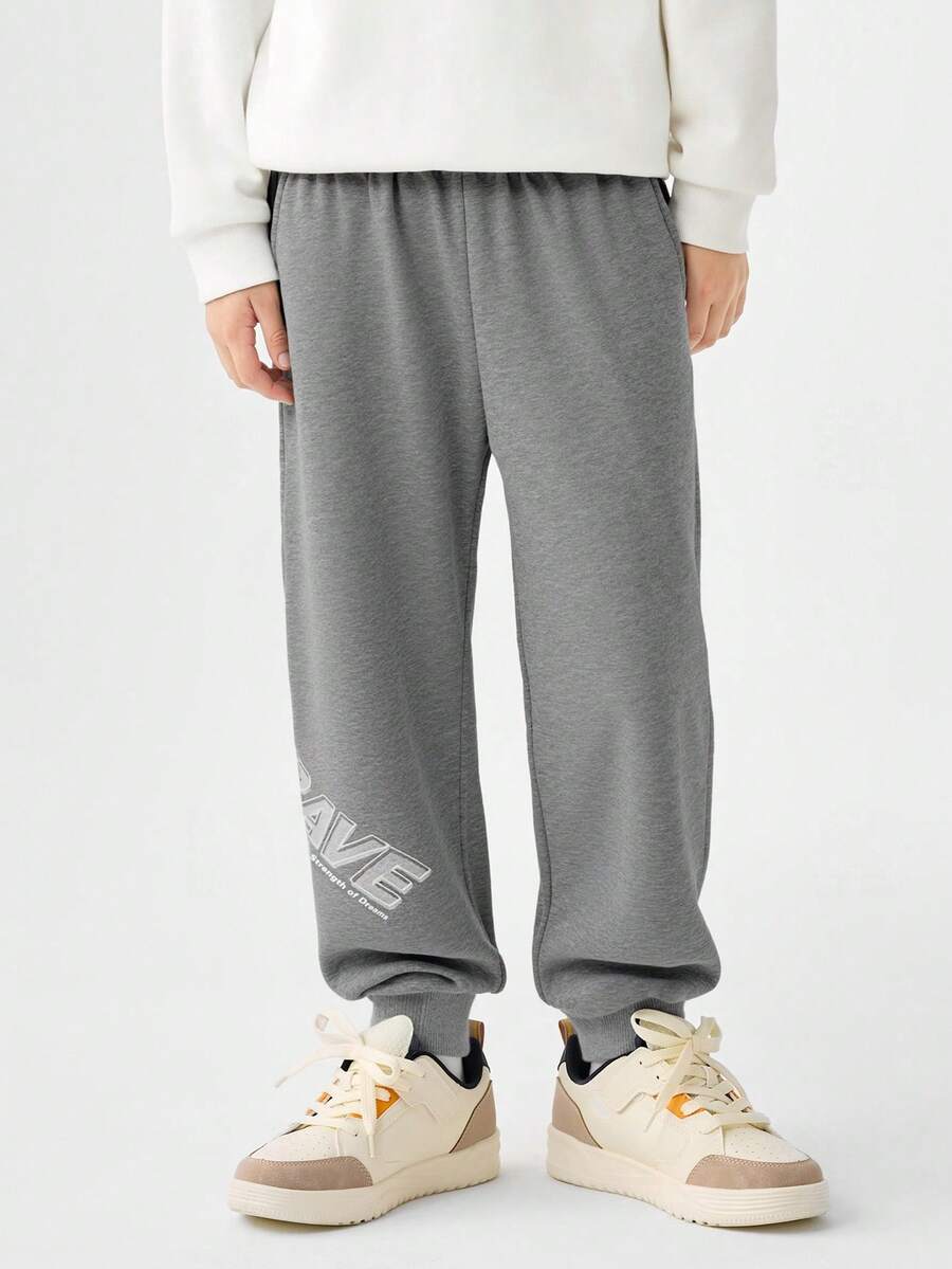 Balabala Pantalones térmicos forrados para niños preadolescentes 2025 Invierno, pantalones deportivos cálidos para niños - gris medio - Ver 1