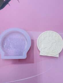 1pc Christmas Candle Reindeer Christmas Tree Silicone Mold DIY Christmas Plaster Home Decor Silicone Mold