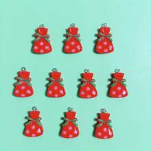 10 Stücke Weihnachtsgeschenktüten, Harz-Anhänger-Anhänger, Weihnachtliche dekorative Hängeornamente, DIY Schmuckherstellung, kreative Halskette, Ohrringe, Armband, Schlüsselanhänger, Taschenzubehör, Feiertags-Dekoration