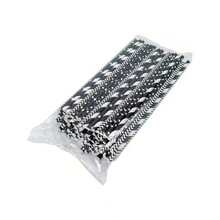 [100 Pack] Mixed Black Patterned Paper Straw, Disposable Straw, Suitable For Birthdays, Coffee, Cocktails, Lemonade, Beverages, Bars, Restaurants, DIY Decoration, Party Supplies, Weddings, New Year's, Bride/Baby Baptism, Halloween, Christmas Decoration