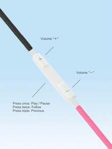 1 pieza Auriculares intraurales trenzados hechos a mano - Rosa - Ver 5