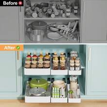 Organizer per mobili estraibili, cassetti estraibili per mobili da cucina, spazio di archiviazione e organizzazione sotto i ripiani, cassetti estraibili per mobili da cucina, bagno, S Dimensioni: 13,5 L x 40 P x 5 A cm
