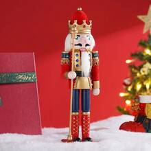 Klassischer Nussknacker König 30CM Handgehaltenes Zepter Weihnachtsdekoration Für Tisch Vitrine Und Wohnzimmer Festliches Geschenk