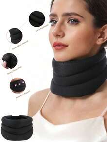 1件 秋冬新款户外运动护颈防下垂三段可调节办公家用颈带透气海绵肩颈套 - 彩色 - 查看 2