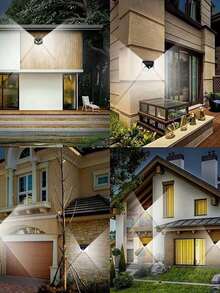 1/2/4/6/8pcs 100 LED Solar Lights, Solar Wall Lights, Solar Night Lights, Garden Lights, Garage Lighting, 1200mAh Lithium-Ion Battery, Waterproof ABS Material, 3 Modes With Motion Sensor, Suitable For Halloween/Christmas/Thanksgiving/Bedroom/House/Outdoor/Wall/Patio Decor