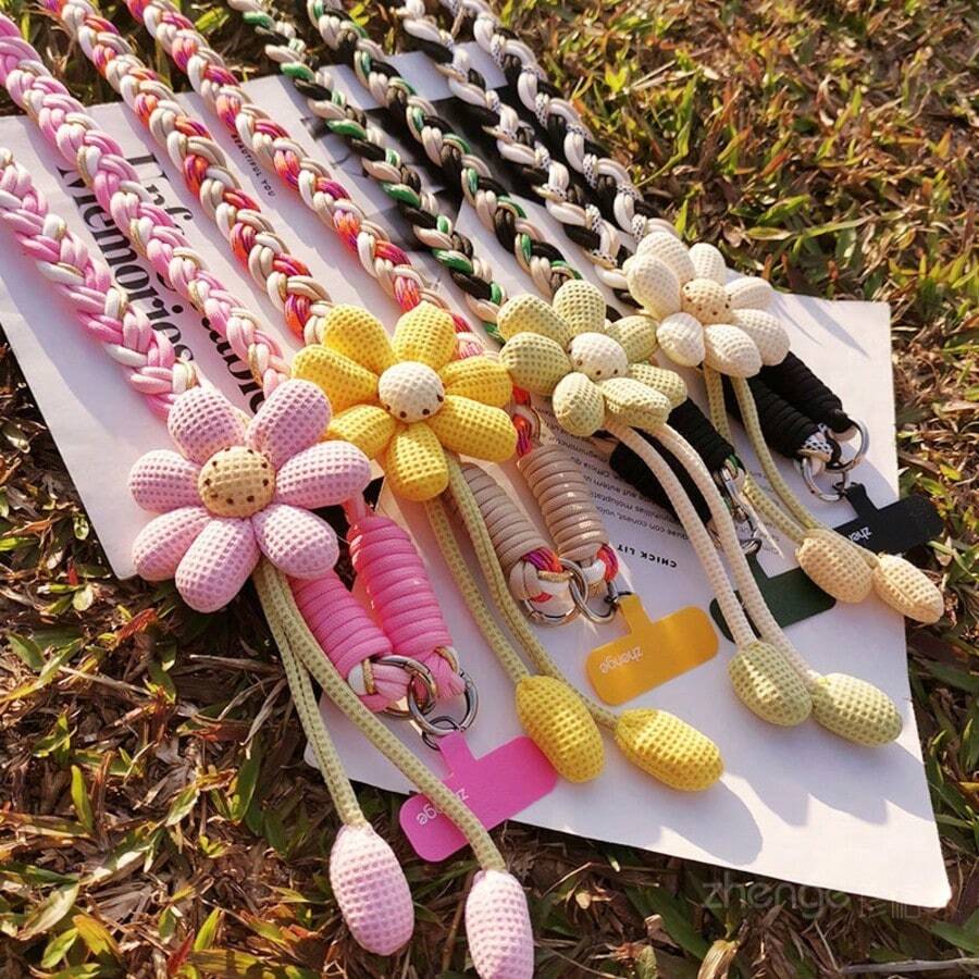 Ins kreative Blumen-Hängeseil lange Umhängetasche, kann multifunktional farblich kontrastierenden Outdoor-Kamera-Tragegurt robust tragen