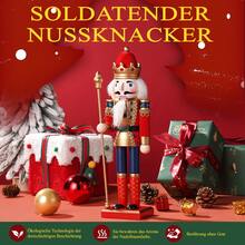 Klassischer Nussknacker König 30CM Handgehaltenes Zepter Weihnachtsdekoration Für Tisch Vitrine Und Wohnzimmer Festliches Geschenk