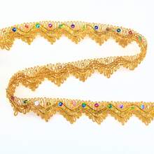 2 Yards Gold Color Silver Lace Ribbon Trims For Stage Performance Party Cosplay Wedding Clothes DIY Accessories ﻿