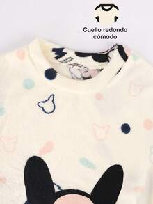 Pijama de mujer de franela con estampado de dibujos animados, Ropa de dormir para invierno, Sets de Pijamas de Mujer - Beis - Ver 6