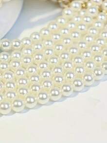 Exaggerated Sexy Multi-Layer Pearl Necklace Body Chain, Elegant Accessory For Wedding, Party Dress - White - View 9